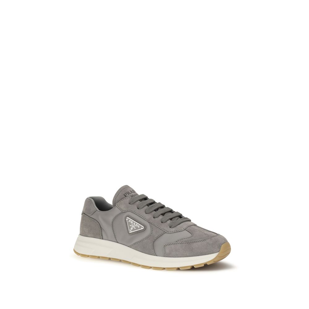 Prada Gray Recycled Polyamide Athletic Sneakers - Image 2