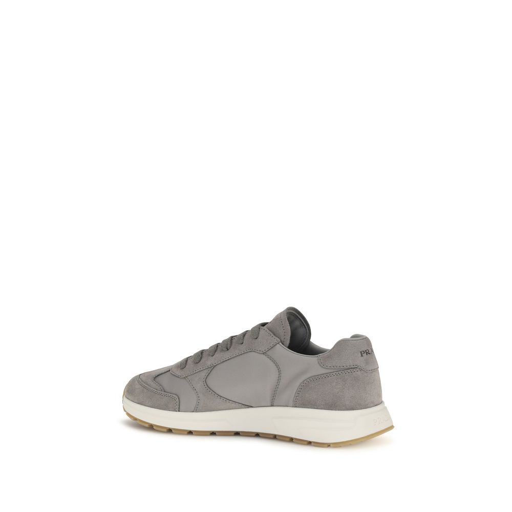 Prada Gray Recycled Polyamide Athletic Sneakers - Image 3