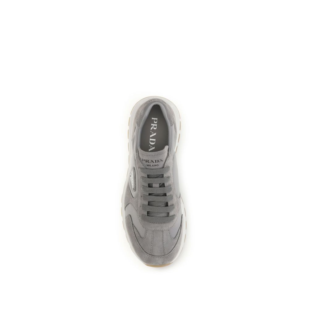 Prada Gray Recycled Polyamide Athletic Sneakers - Image 4