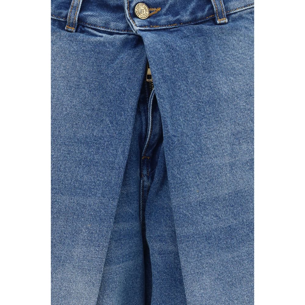 Balmain Blue Cotton Relaxed Fit Jeans - Image 3