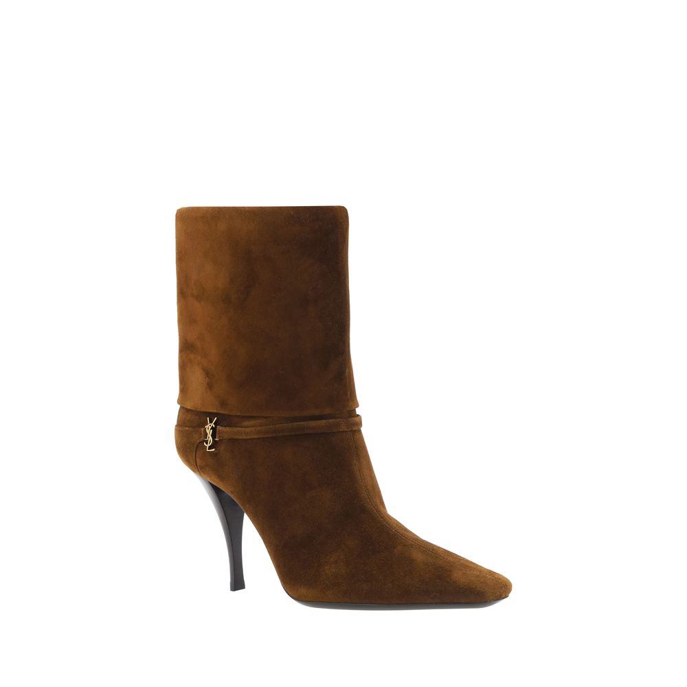Saint Laurent Brown Calf Leather Bos Taurus High Heel Boots - Image 2