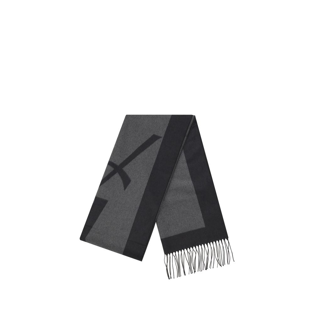 Saint Laurent Gray Silk Scarf - Image 2