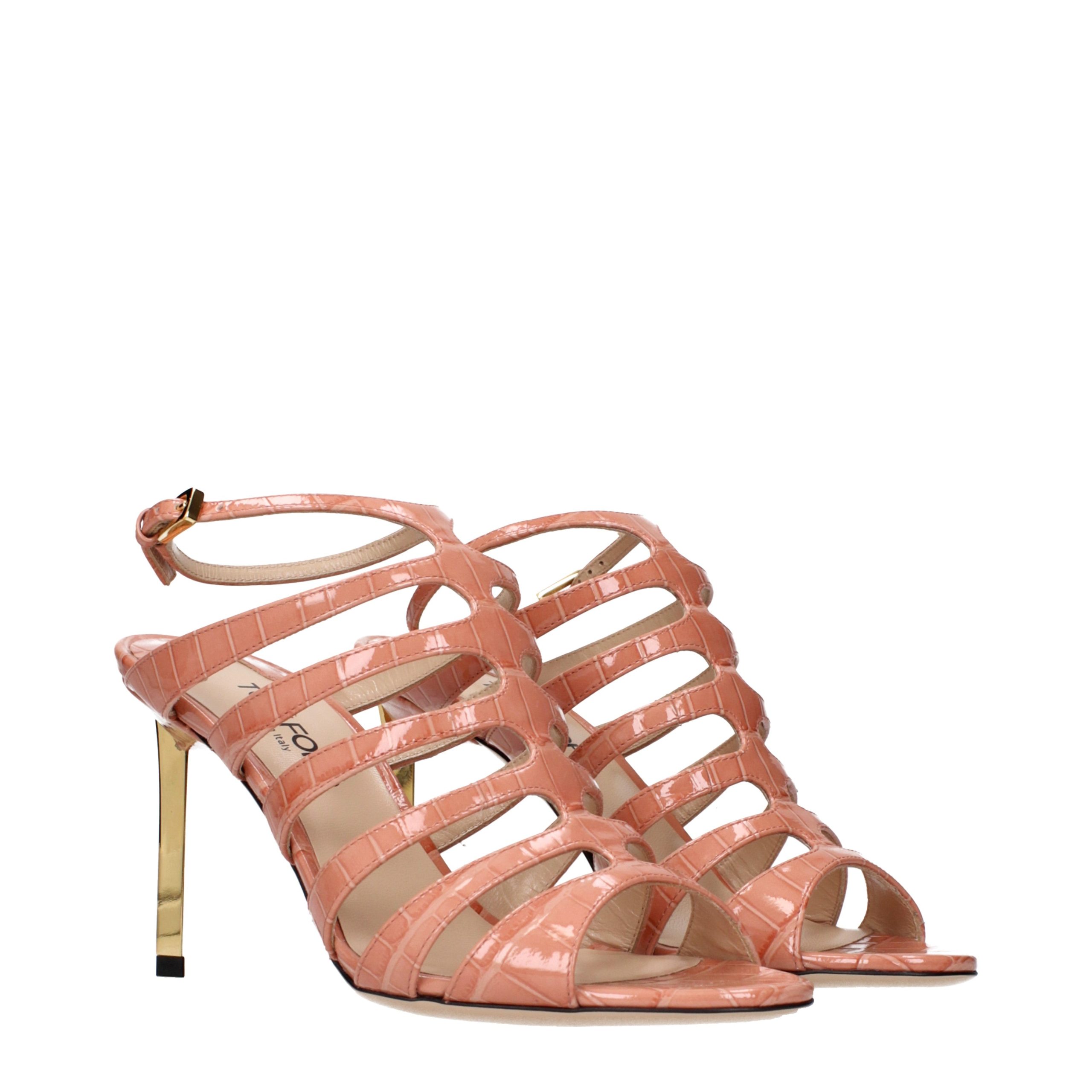 Tom Ford Pink Leather Stiletto Heel Sandals - Image 2