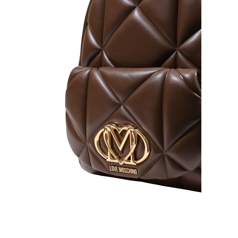 Love Moschino Brown Polyethylene Backpack - Image 2