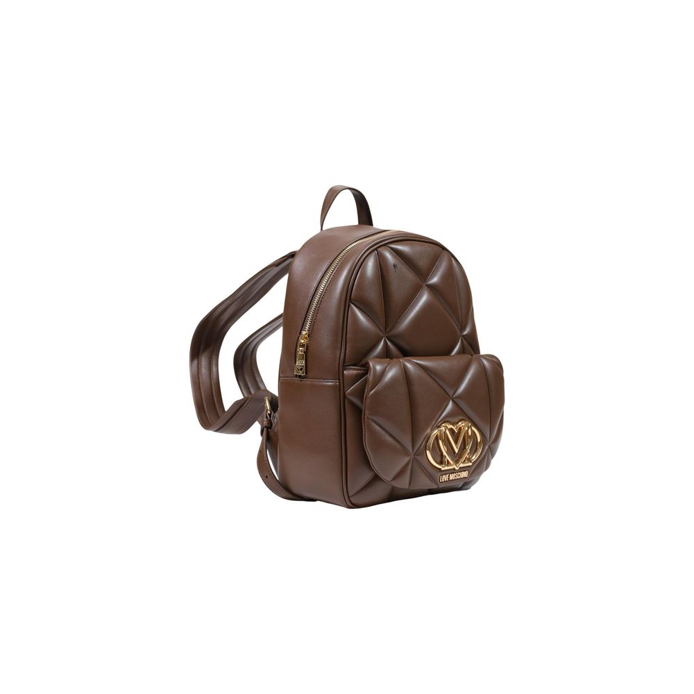 Love Moschino Brown Polyethylene Backpack - Image 3