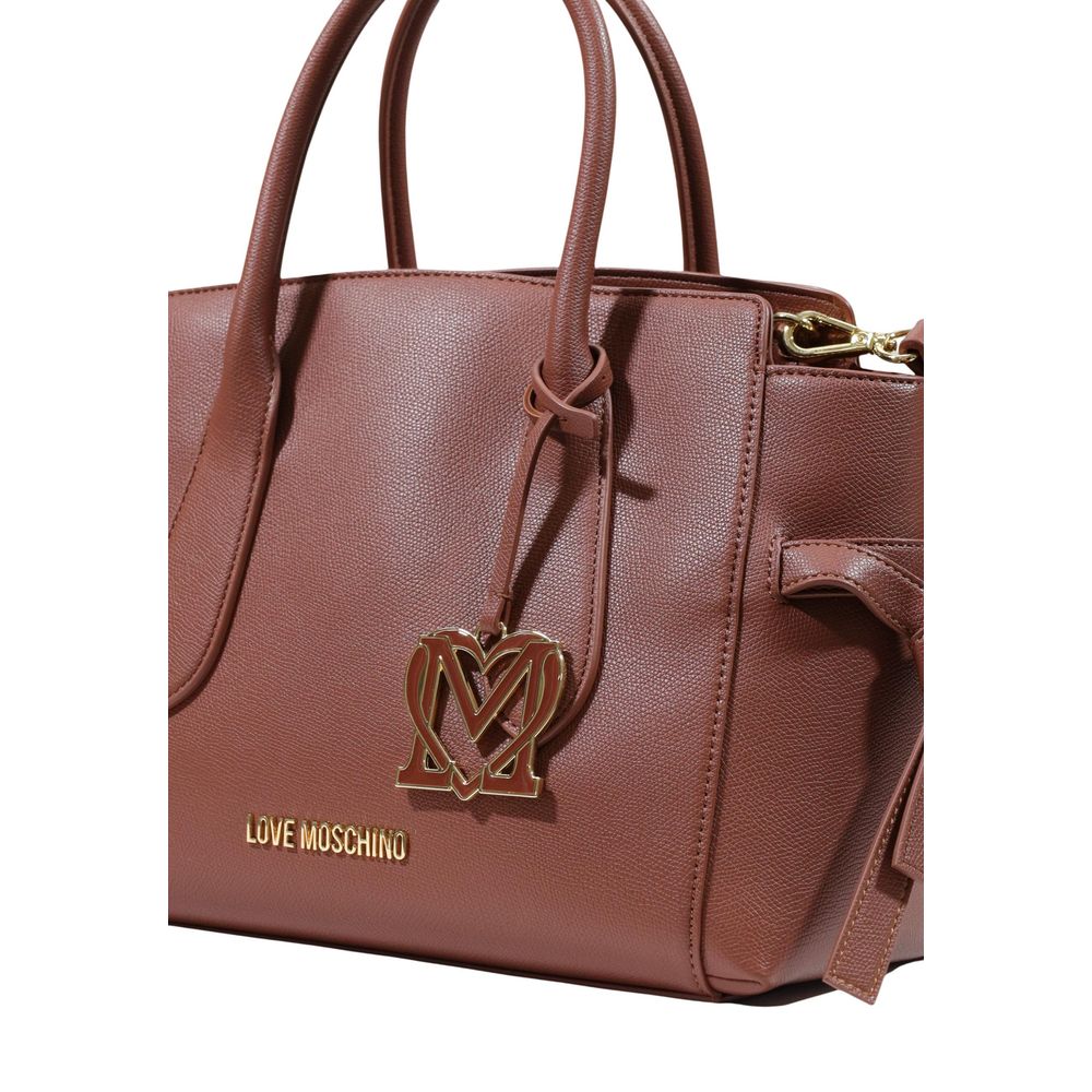 Love Moschino Brown Polyethylene Handbag - Image 4