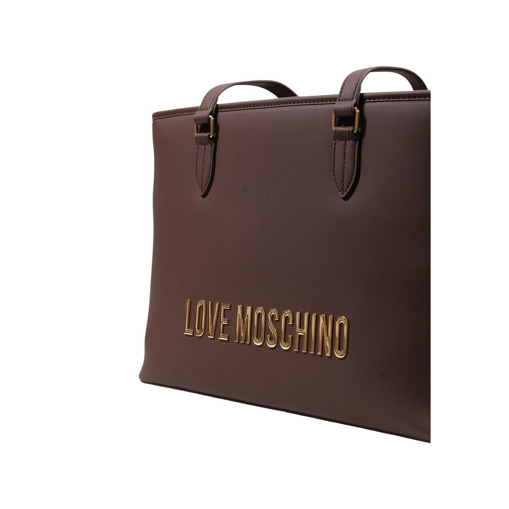 Love Moschino Brown Polyethylene Handbag - Image 4