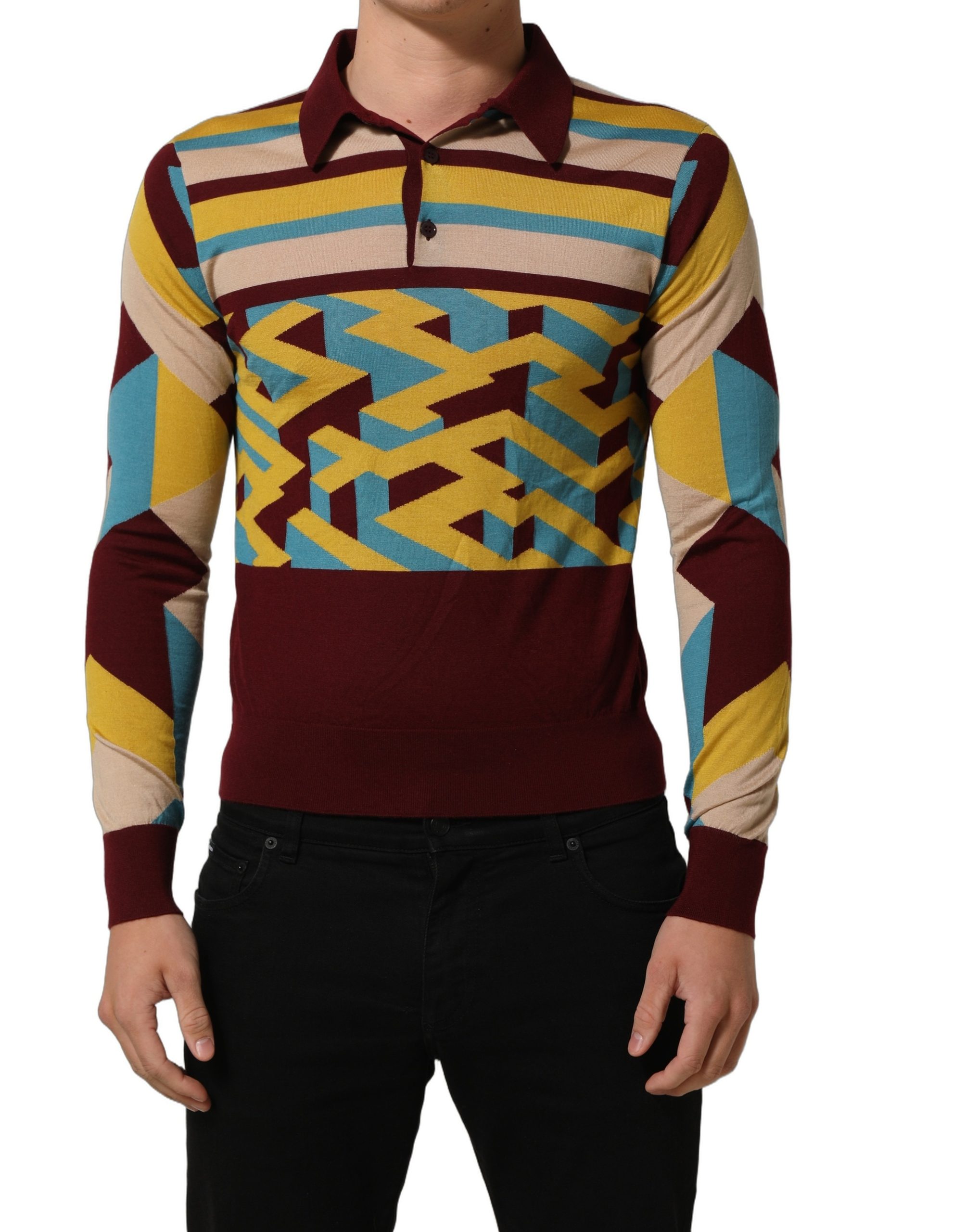 Dolce & Gabbana Multicolor Knitted Cashmere Pullover Sweater - Image 3