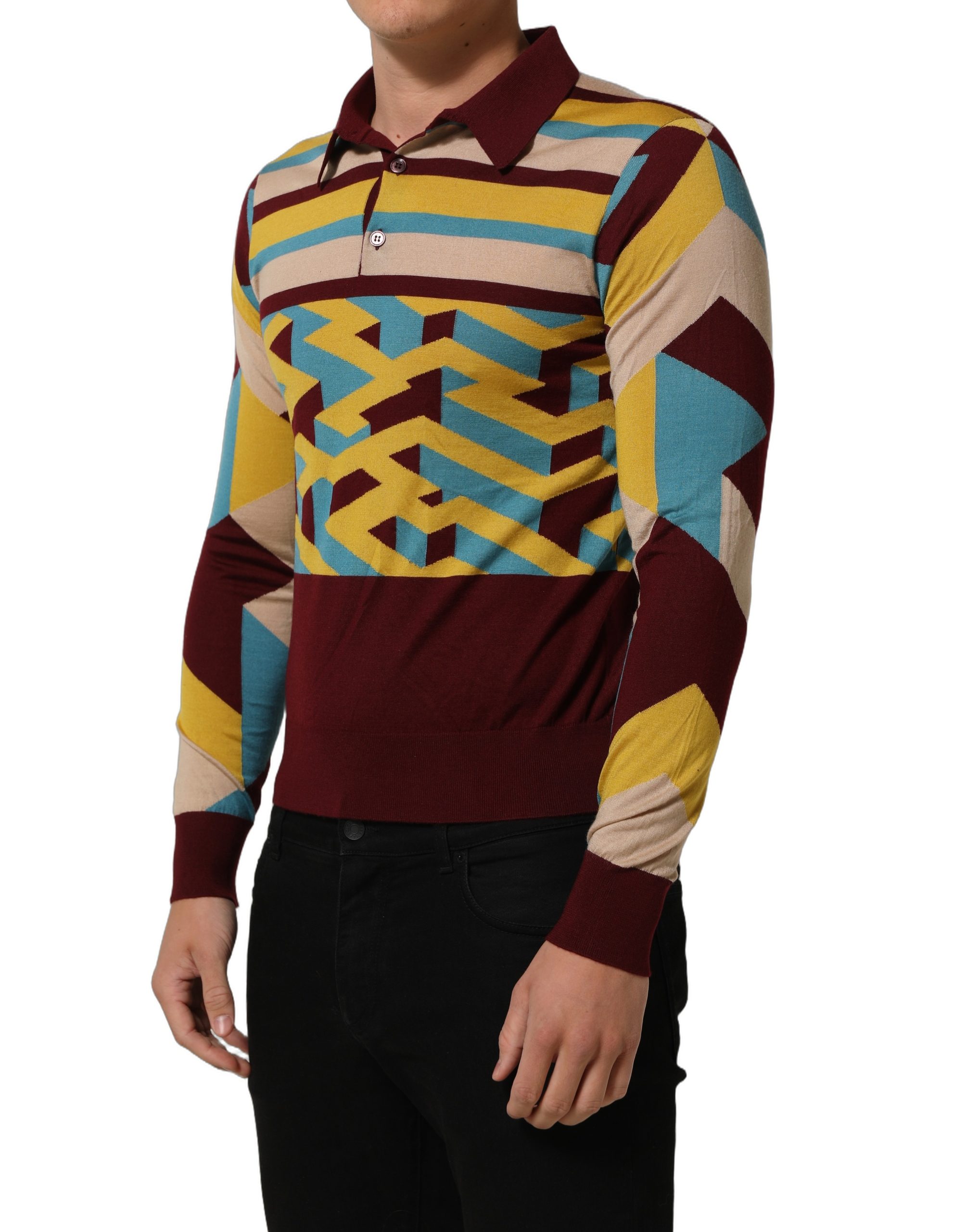 Dolce & Gabbana Multicolor Knitted Cashmere Pullover Sweater - Image 5
