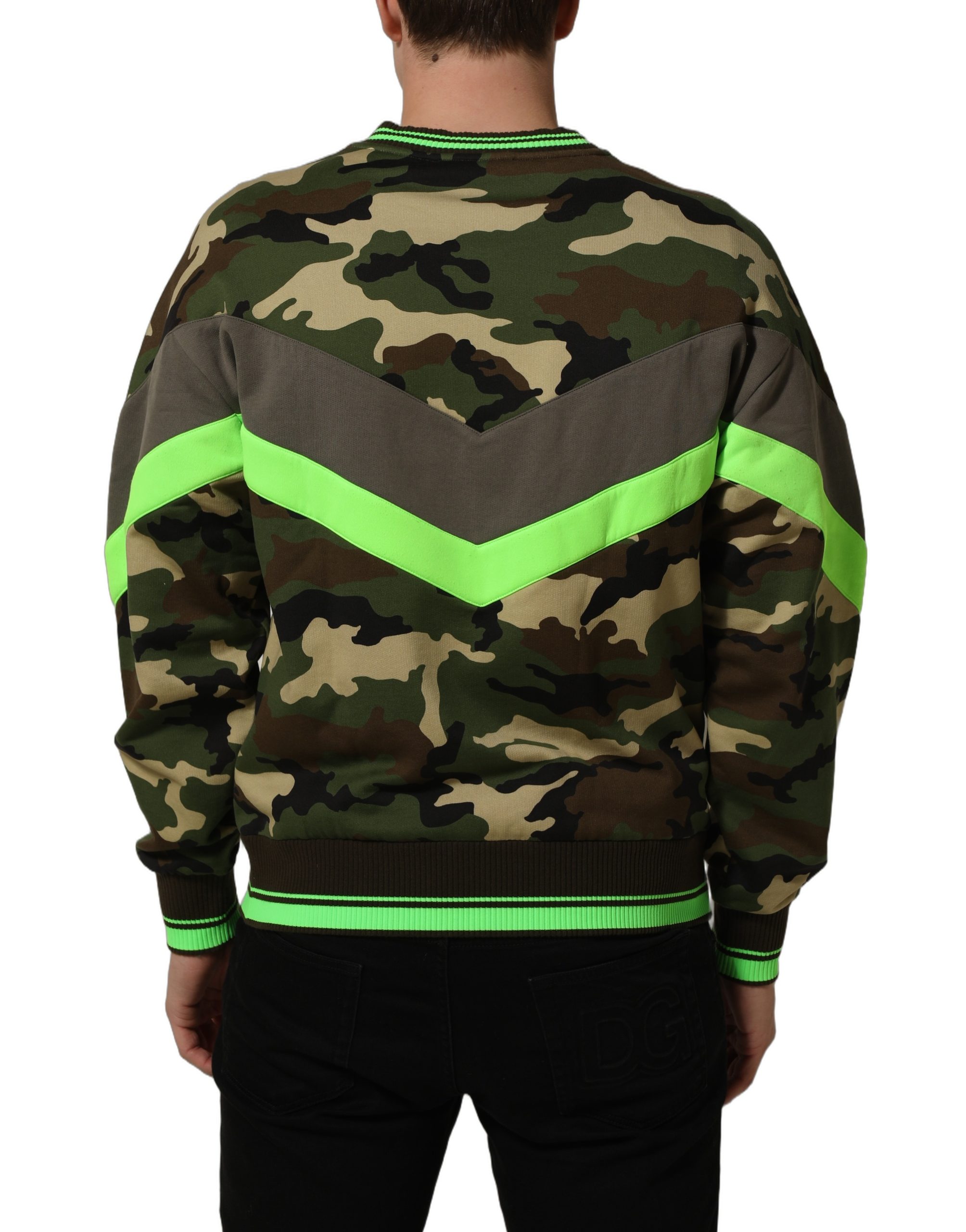 Dolce & Gabbana Multicolor Camouflage Sweatshirt Men Sweater - Image 6