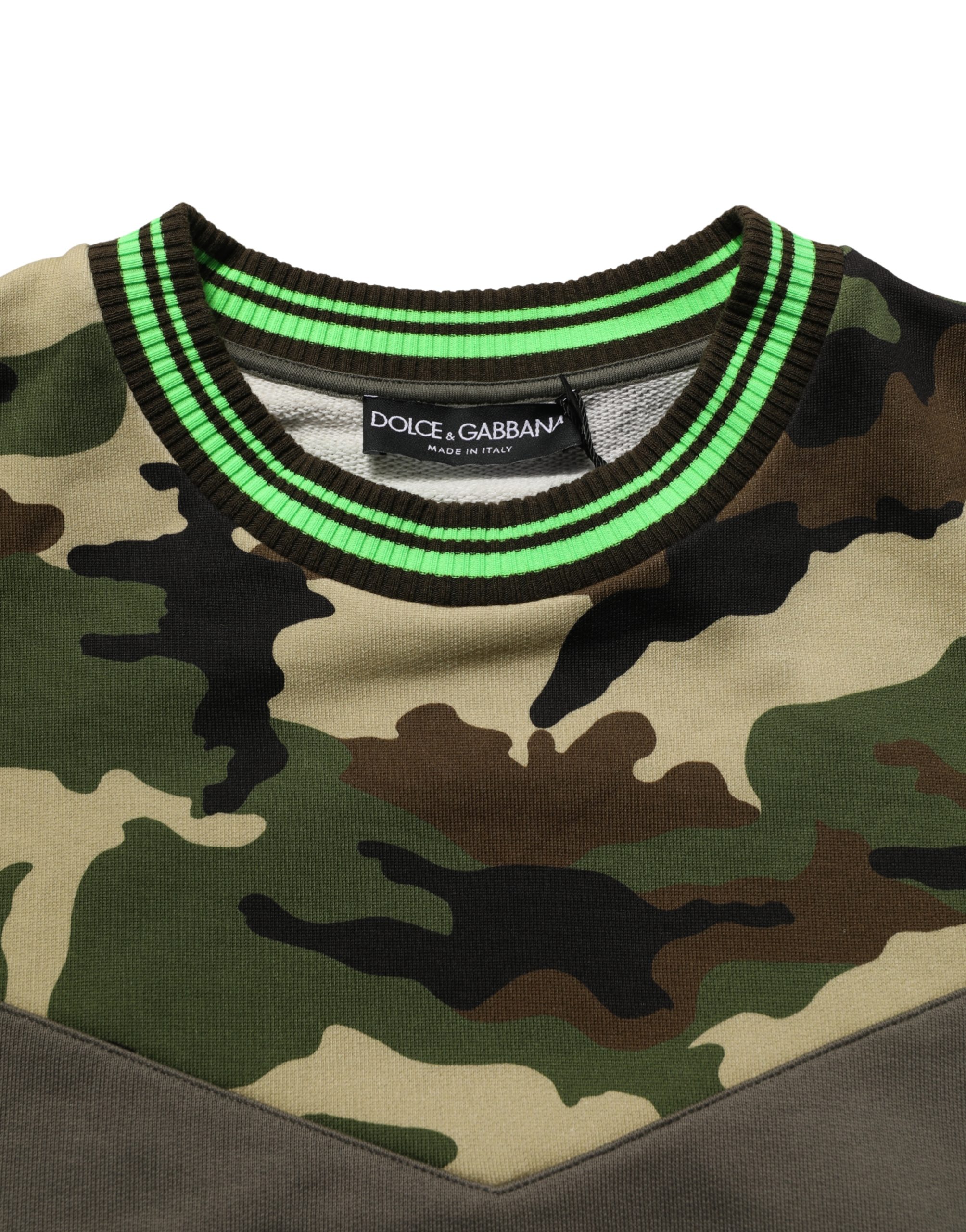 Dolce & Gabbana Multicolor Camouflage Sweatshirt Men Sweater - Image 7
