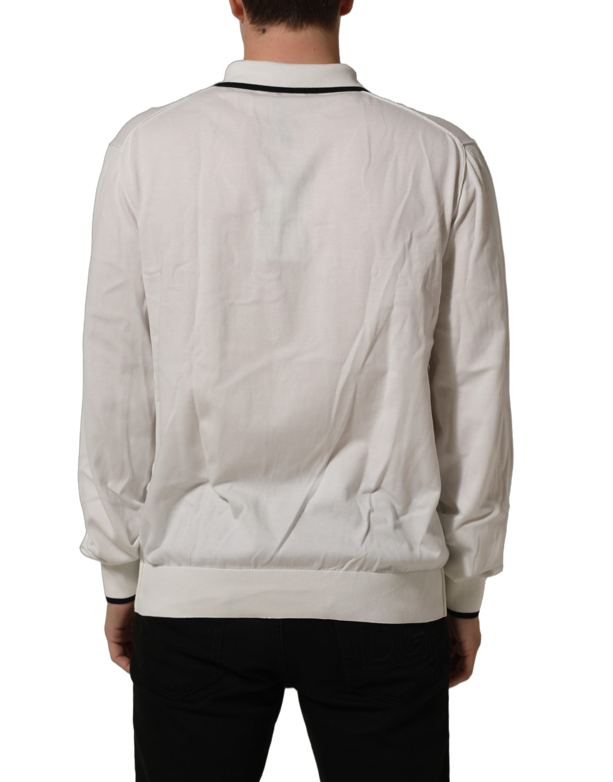 Dolce & Gabbana Black Leaf Print Silk Men Crew Neck T-shirt - Image 5