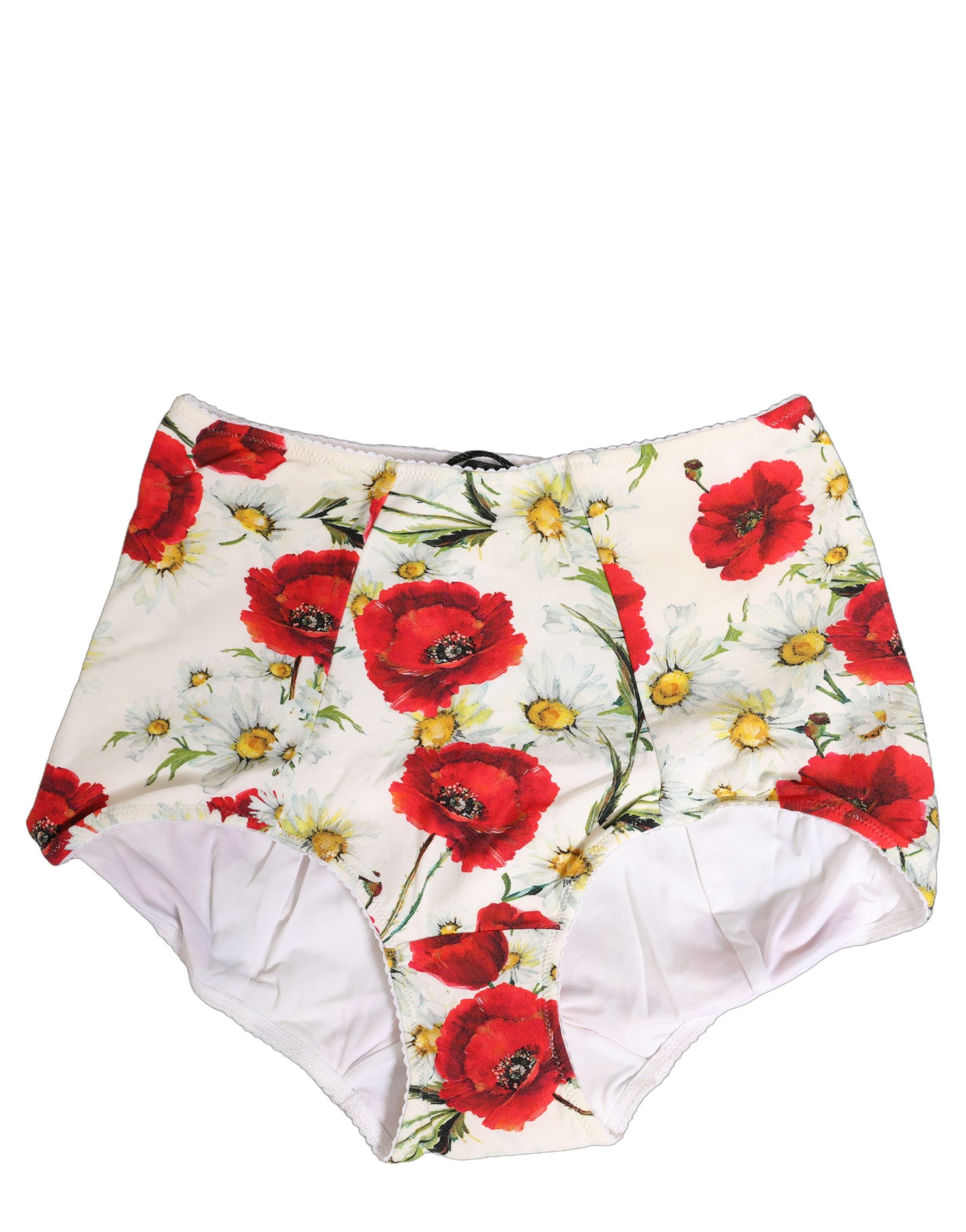 Dolce & Gabbana White Nylon Floral High Waisted Girdle Underwear - Image 2