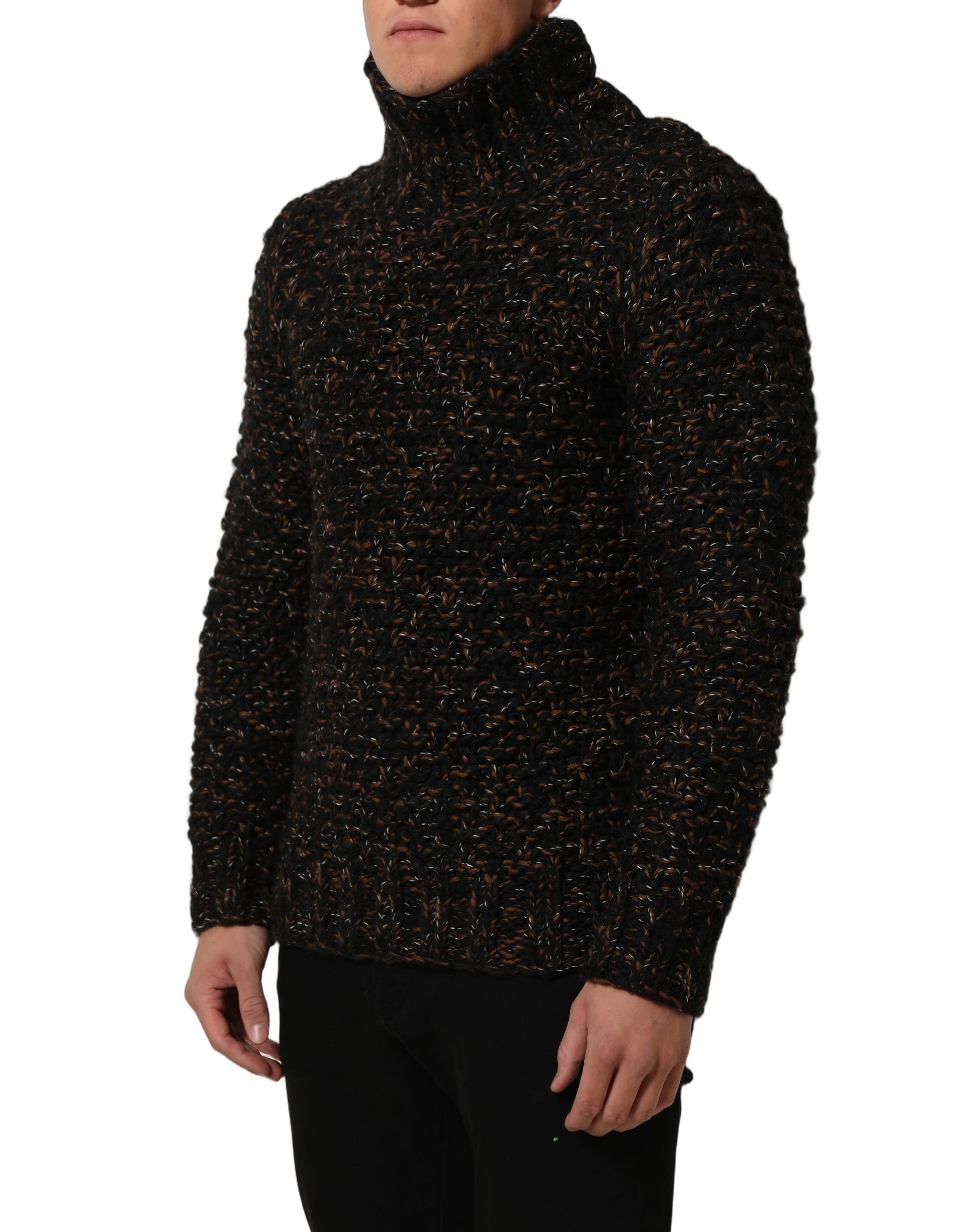 Dolce & Gabbana Brown Wool Knit Turtleneck Pullover Sweater - Image 4