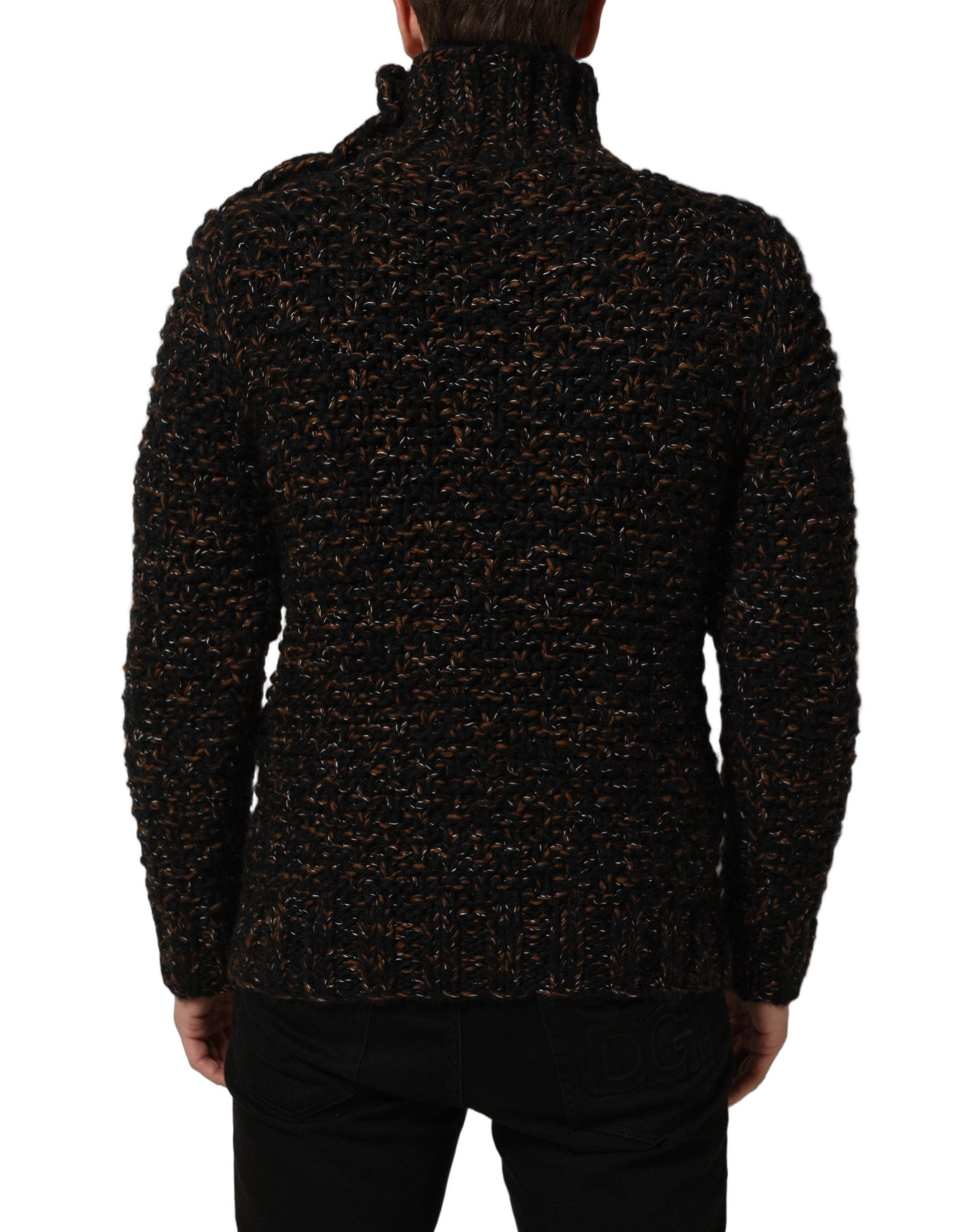 Dolce & Gabbana Brown Wool Knit Turtleneck Pullover Sweater - Image 5