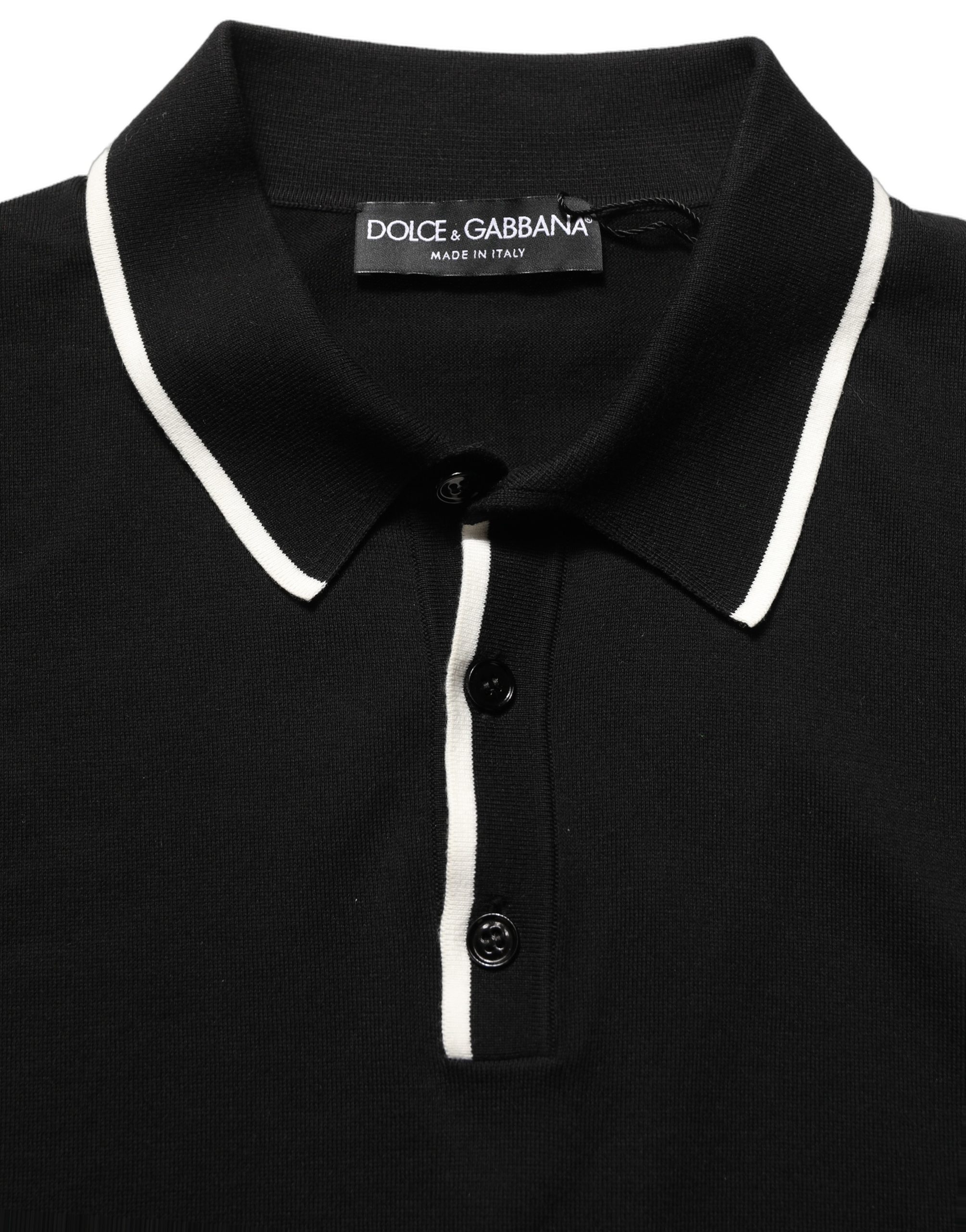 Dolce & Gabbana Black Cotton Collared Short Sleeves Men Polo T-shirt - Image 7