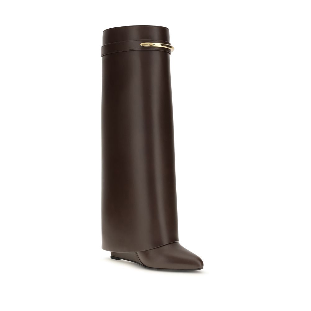 Givenchy Brown Calf Leather Bos Taurus High Heel Boots - Image 2