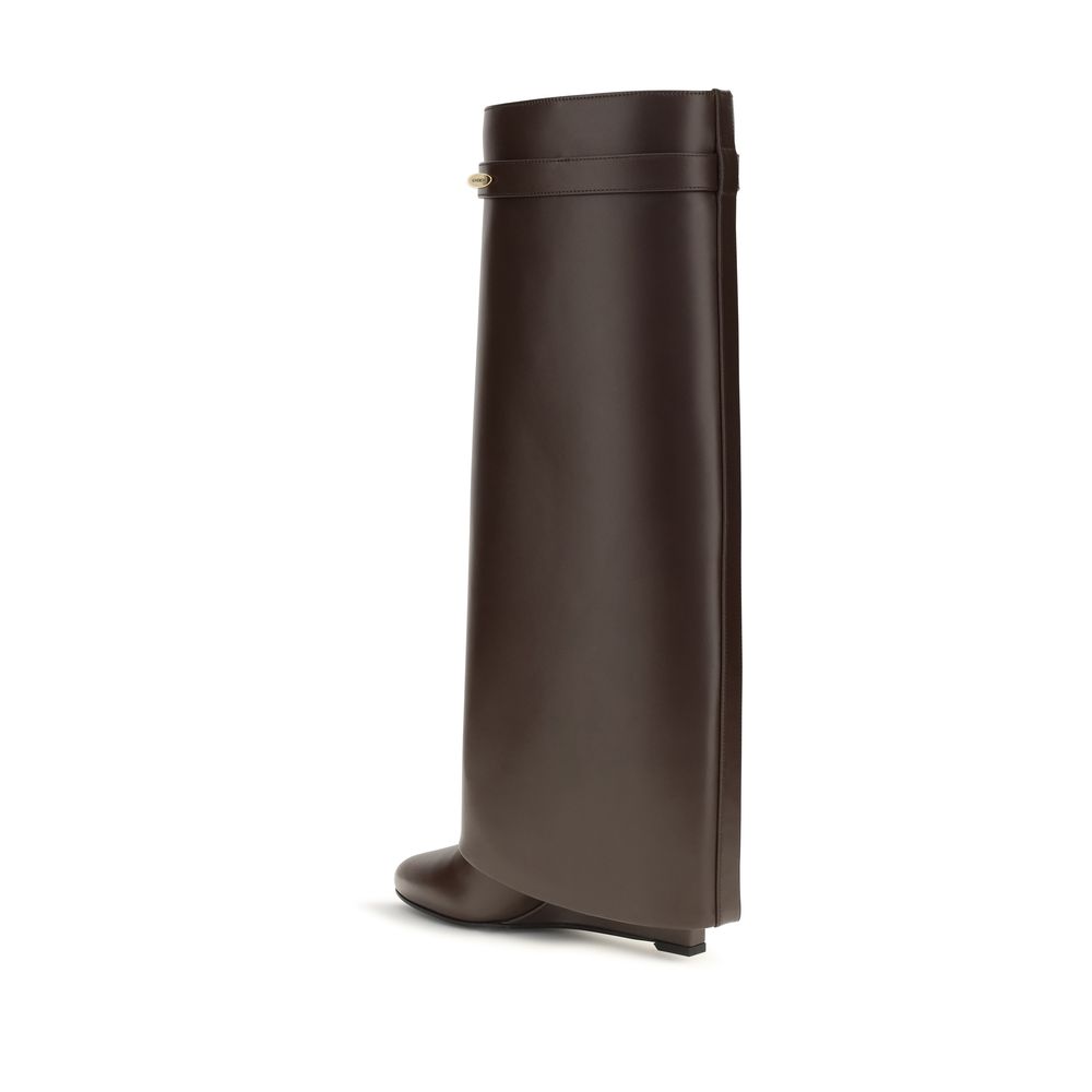 Givenchy Brown Calf Leather Bos Taurus High Heel Boots - Image 3