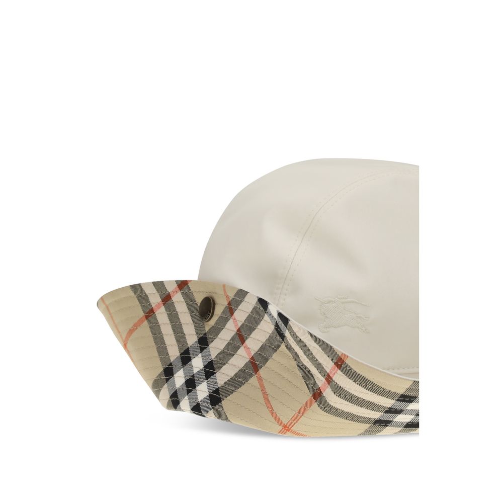 Burberry White Cotton Bucket Hat - Image 3