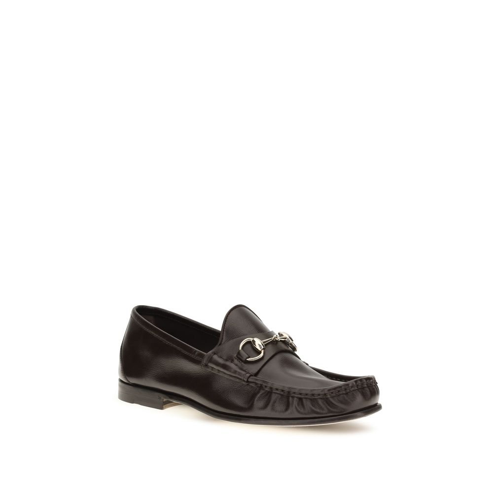 Gucci Brown Calf Leather Bos Taurus Slip-On Loafers - Image 2