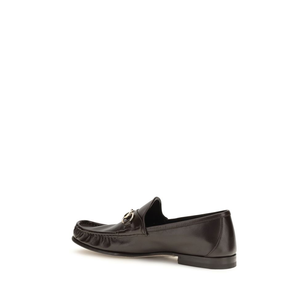 Gucci Brown Calf Leather Bos Taurus Slip-On Loafers - Image 3