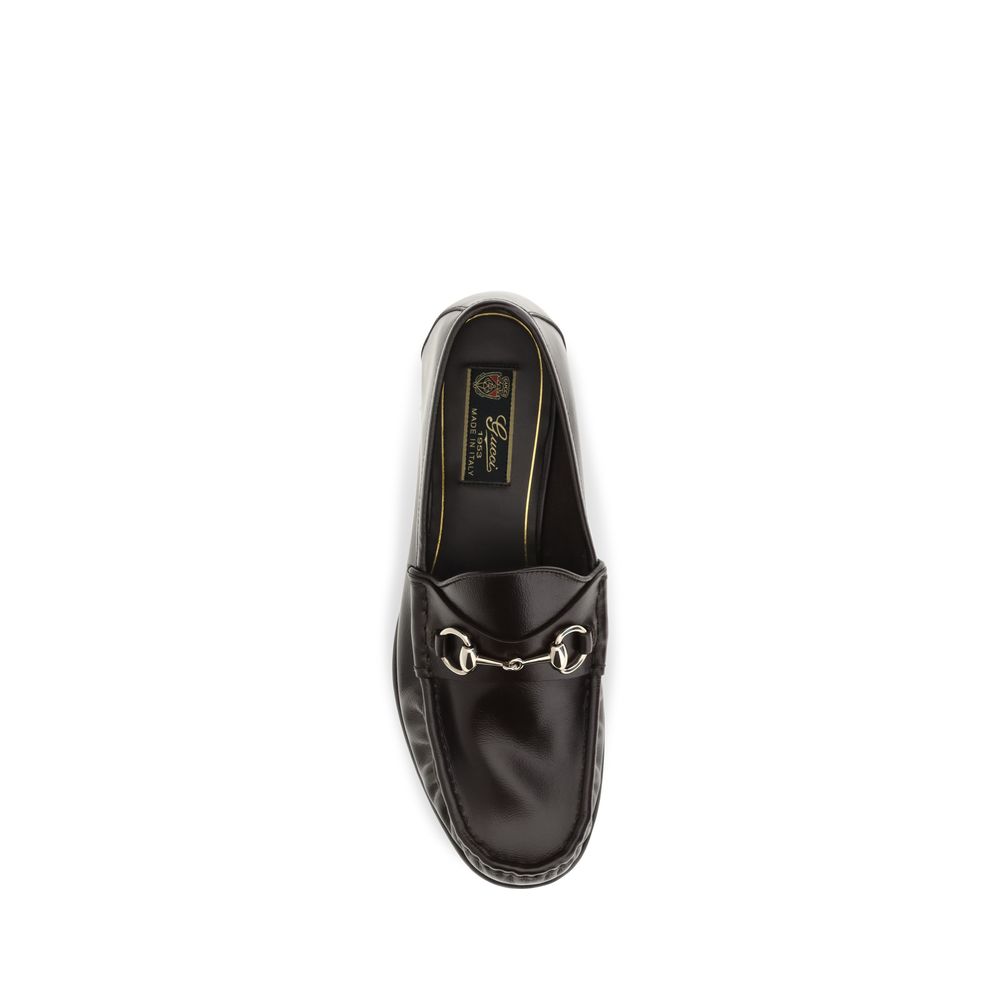 Gucci Brown Calf Leather Bos Taurus Slip-On Loafers - Image 4