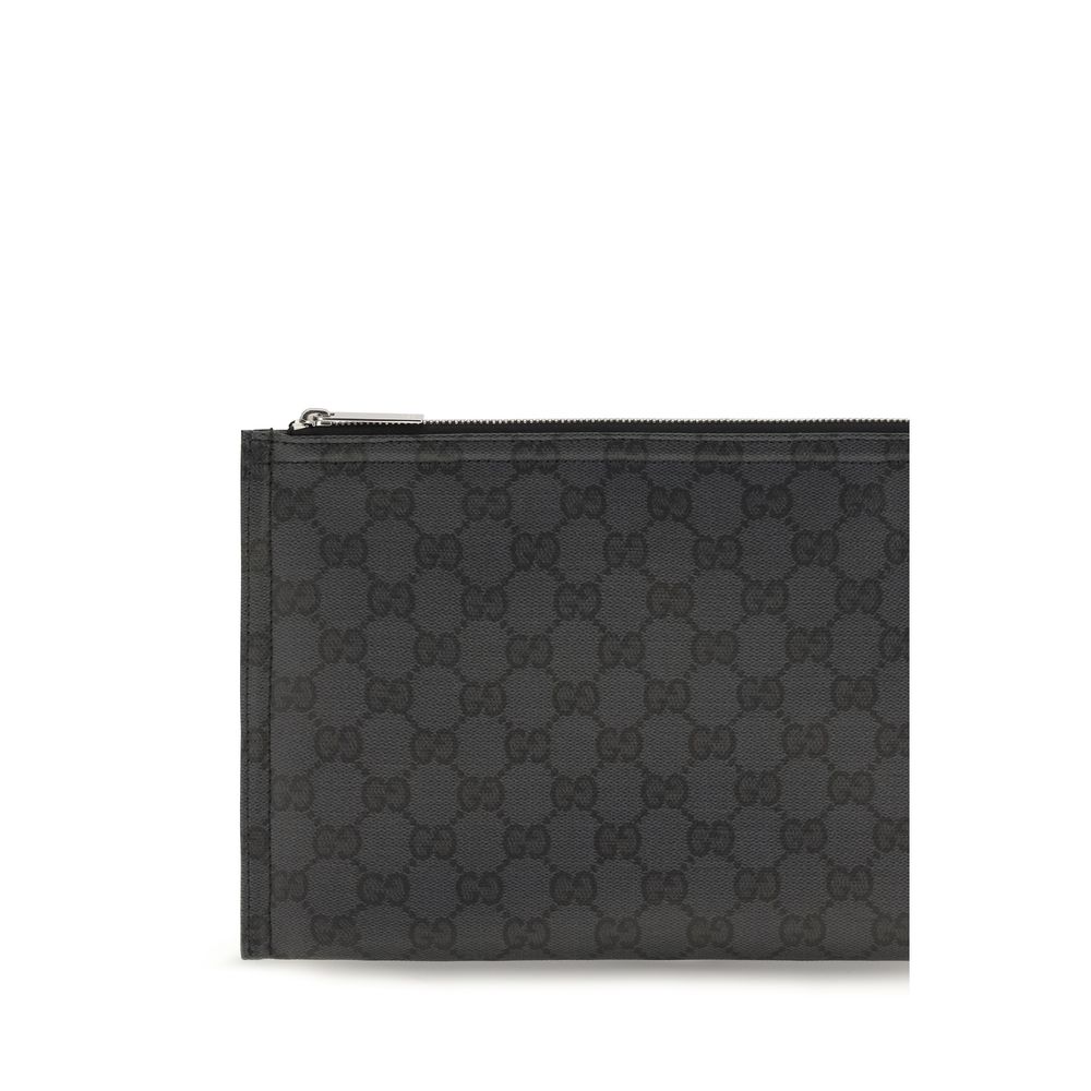 Gucci Black Cotton Clutch Bag - Image 3
