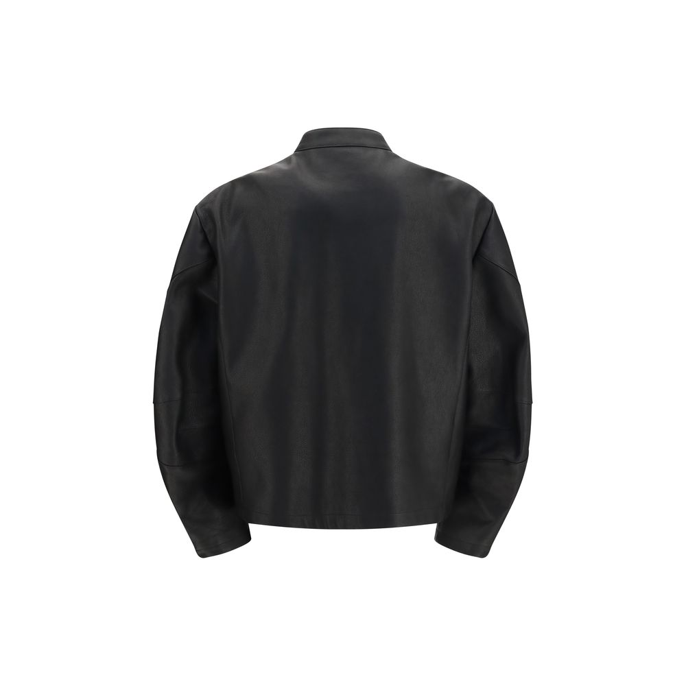 Gucci Black Calf Leather Bos Taurus Biker Jacket - Image 2