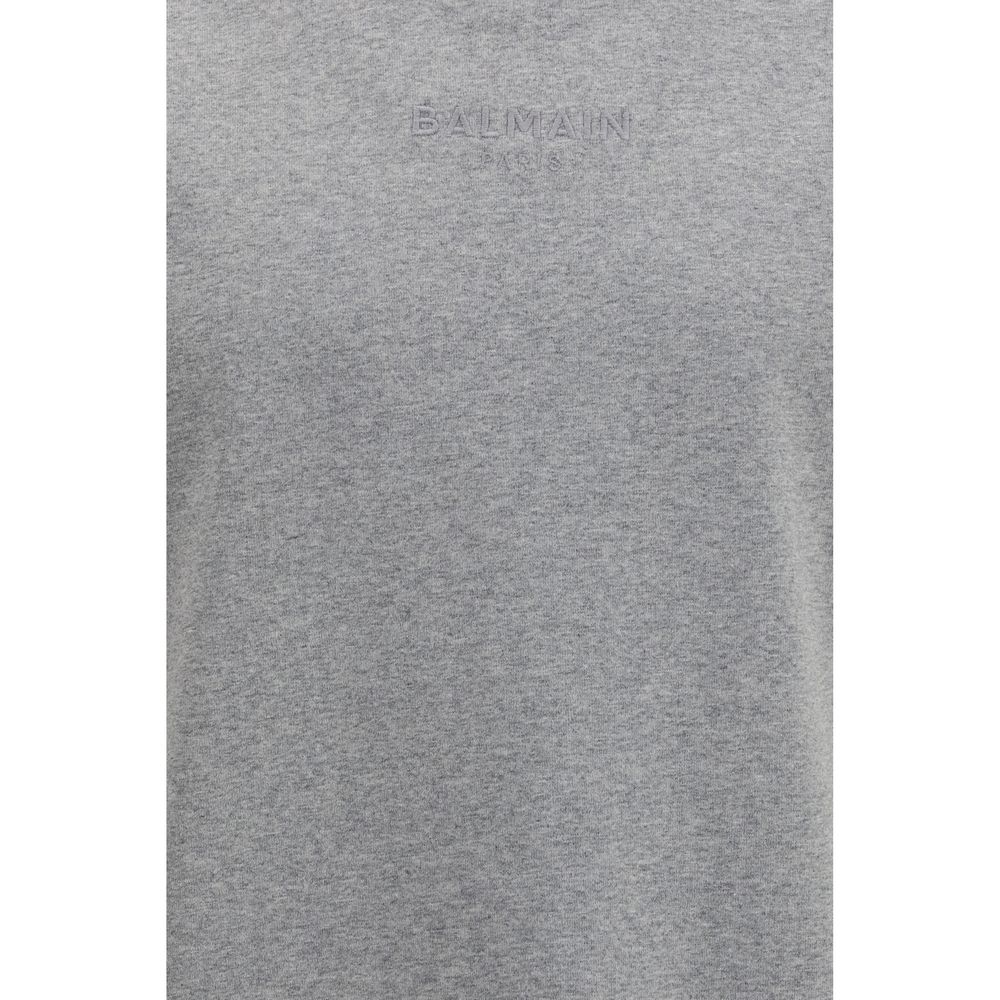 Balmain Gray Cotton T-Shirt - Image 3
