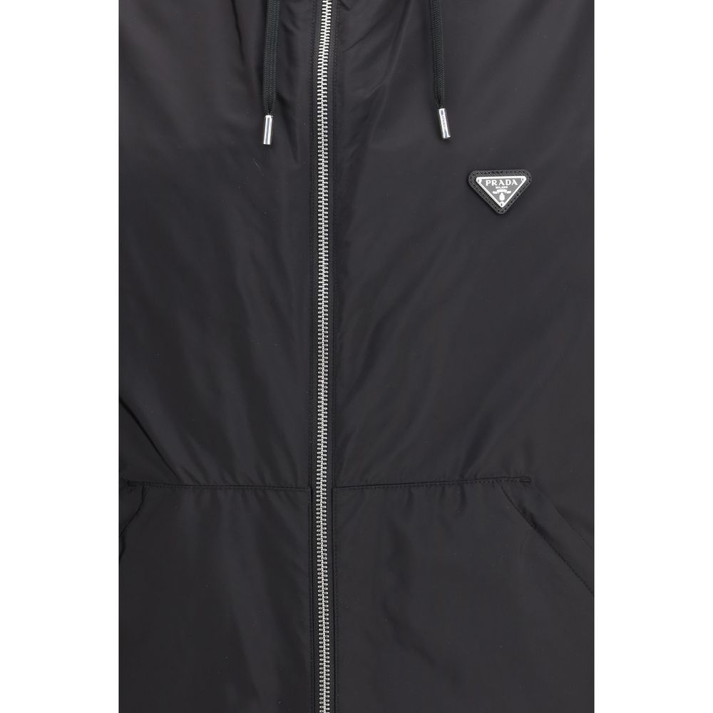 Prada Black Recycled Polyamide Shell Jacket - Image 3