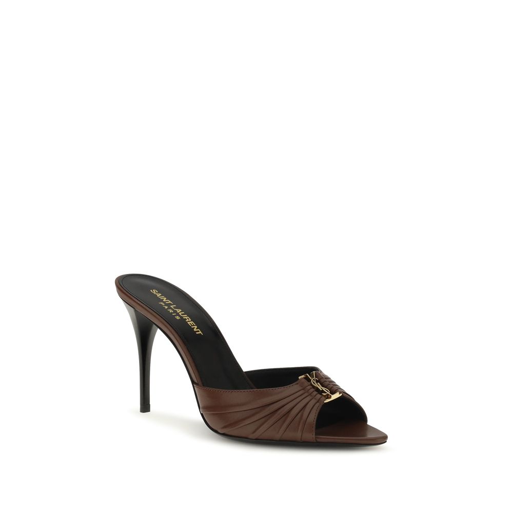 Saint Laurent Brown Calf Leather Bos Taurus High Heel Pumps - Image 2