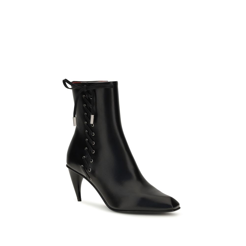 Alexander McQueen Black Calf Leather Bos Taurus Lace-Up Boots - Image 2
