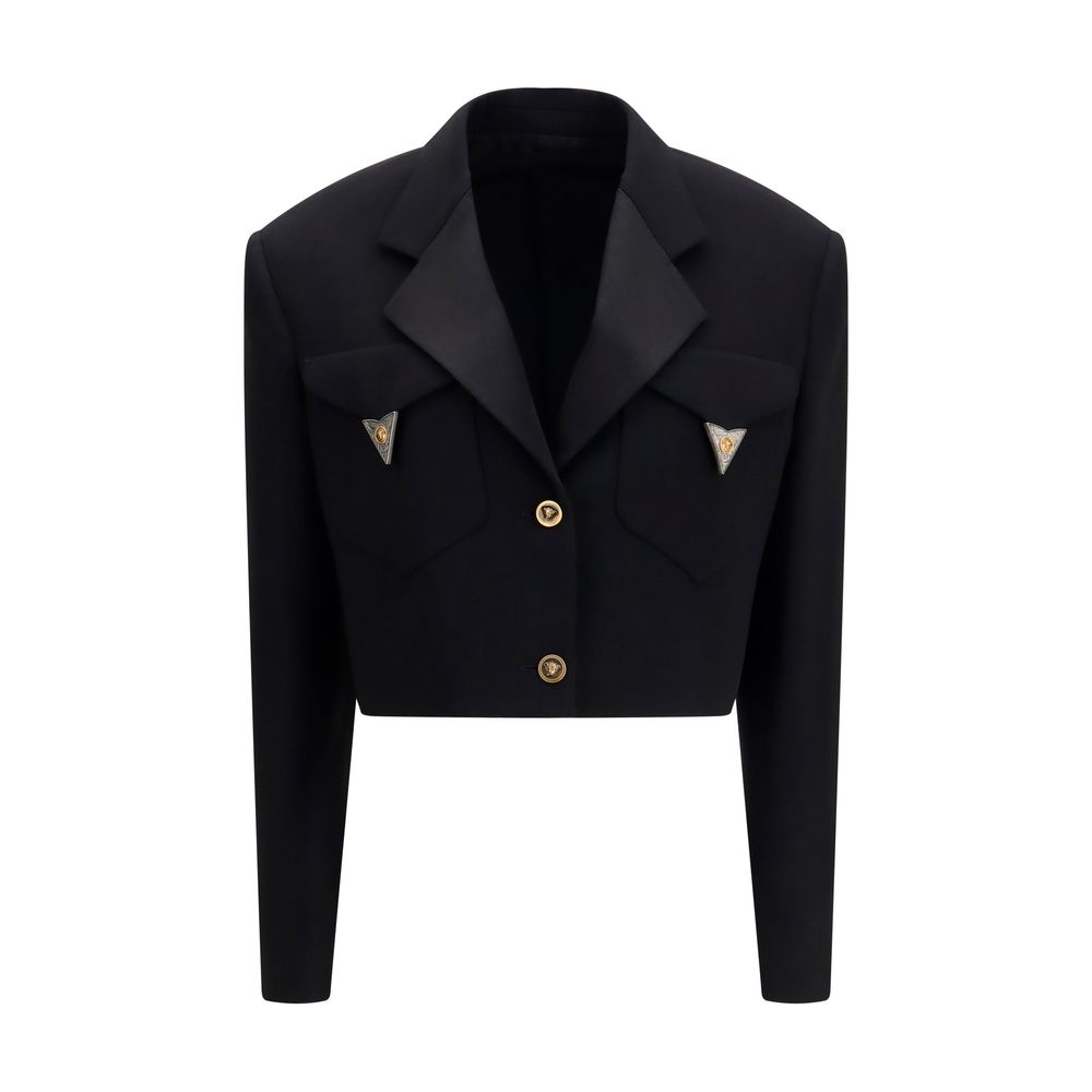 Versace Black Wool Oves Aries Blazer