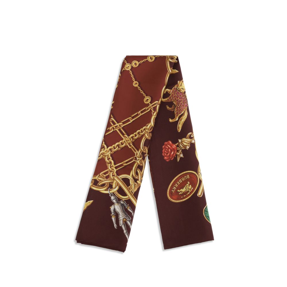 Burberry Bordeaux Silk Scarf - Image 2