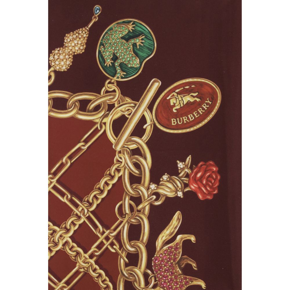 Burberry Bordeaux Silk Scarf - Image 3