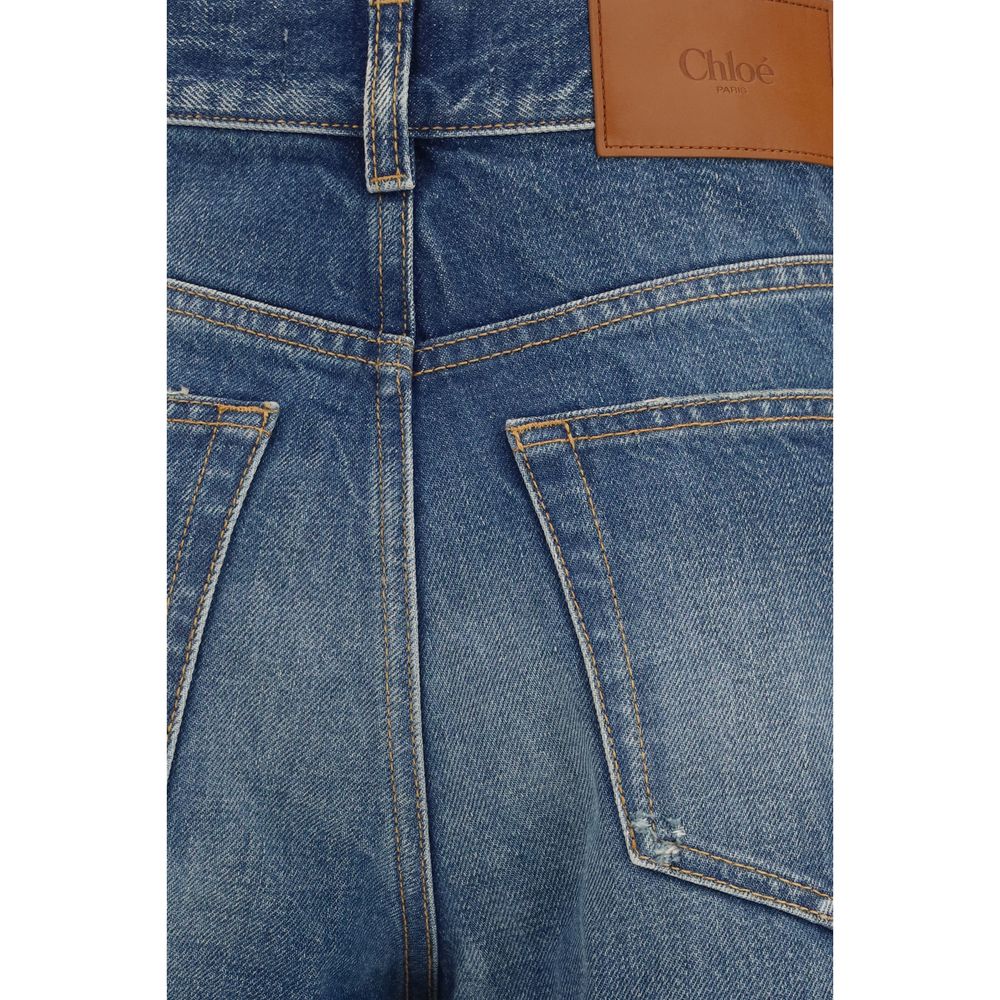 ChloƩ Blue Cotton Bootcut Jeans - Image 3