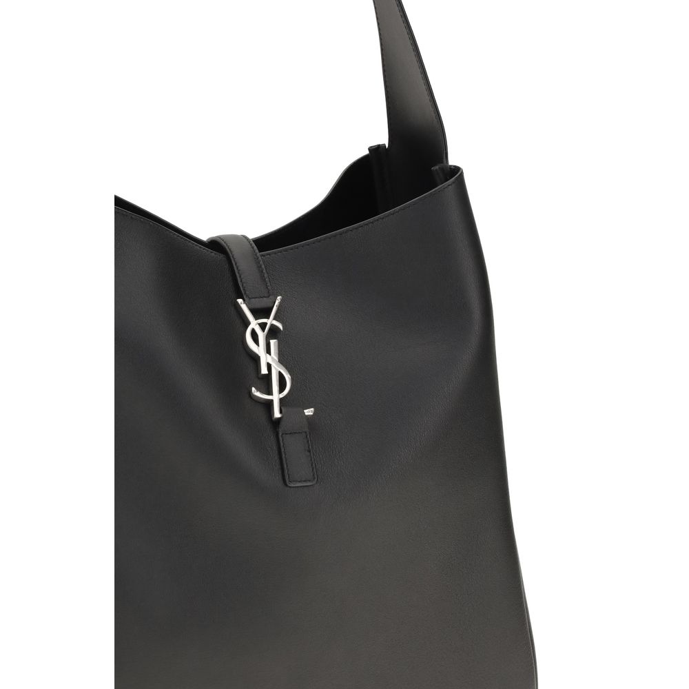 Saint Laurent Black Calf Leather Bos Taurus Shoulder Bag - Image 4