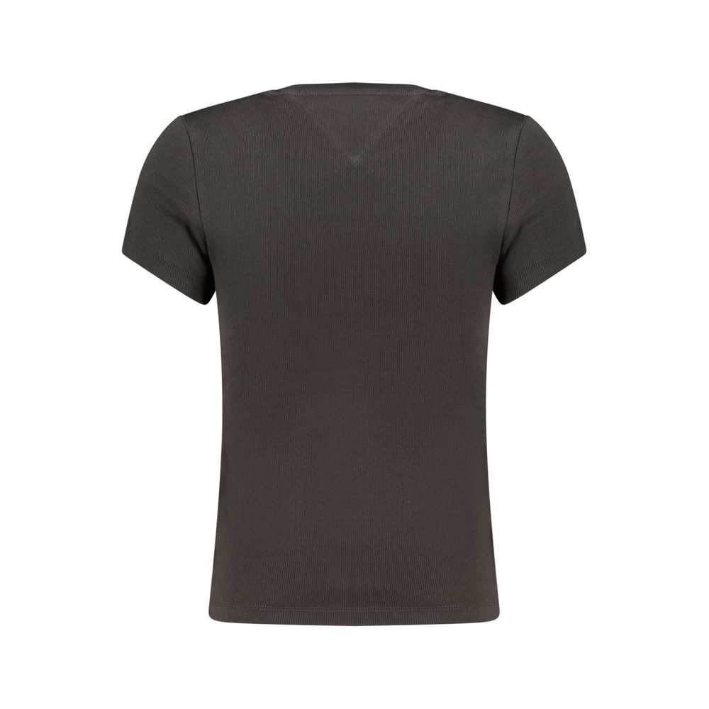 Tommy Hilfiger Black Cotton Women's T-Shirt - Image 2