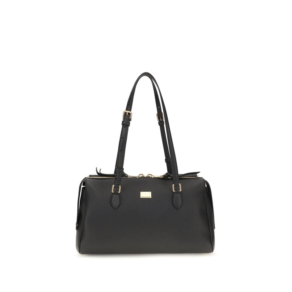 Dolce & Gabbana Black Calf Leather Bos Taurus Shoulder Bag