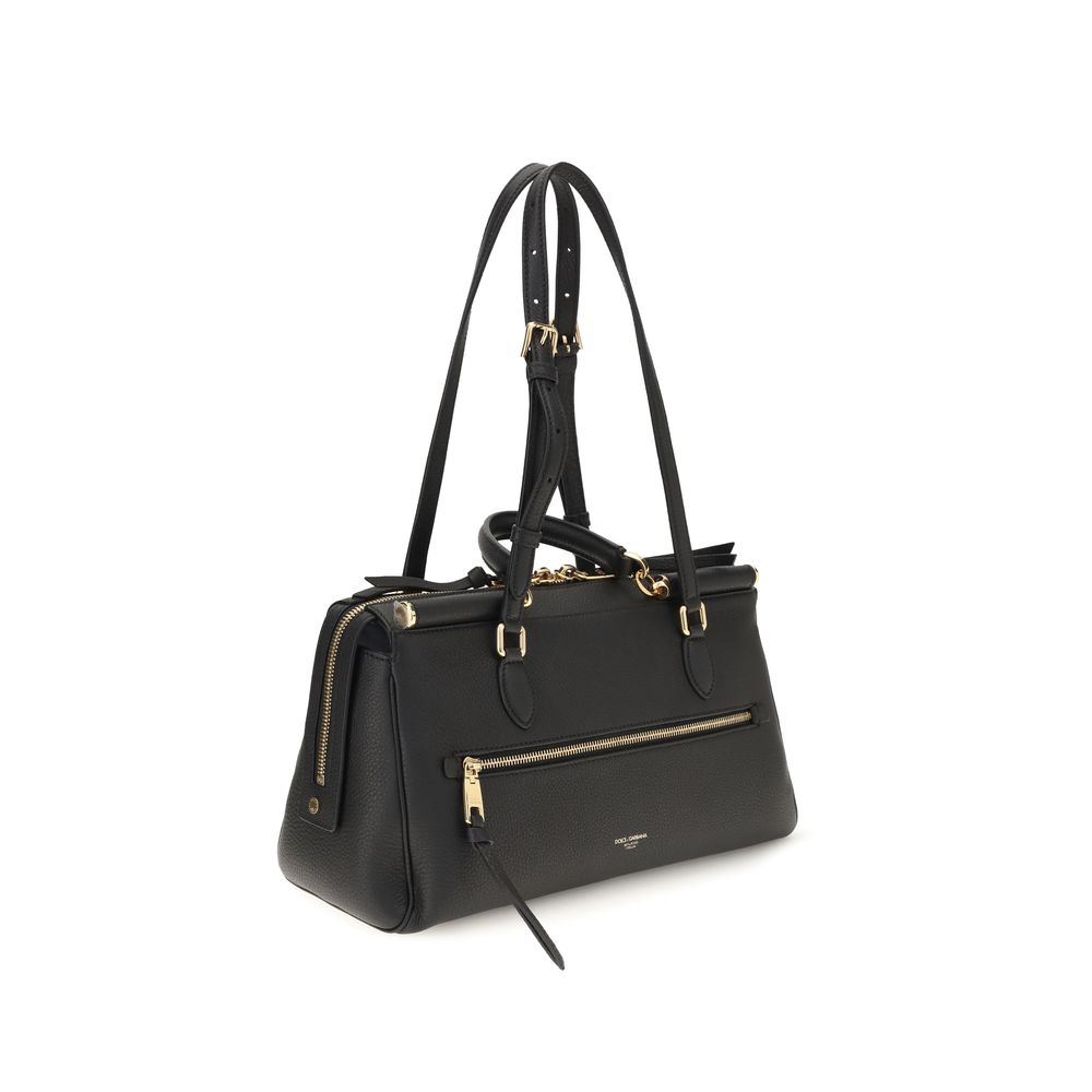 Dolce & Gabbana Black Calf Leather Bos Taurus Shoulder Bag - Image 3