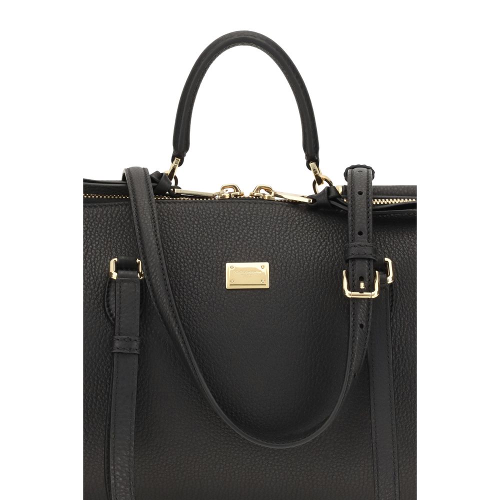 Dolce & Gabbana Black Calf Leather Bos Taurus Shoulder Bag - Image 4