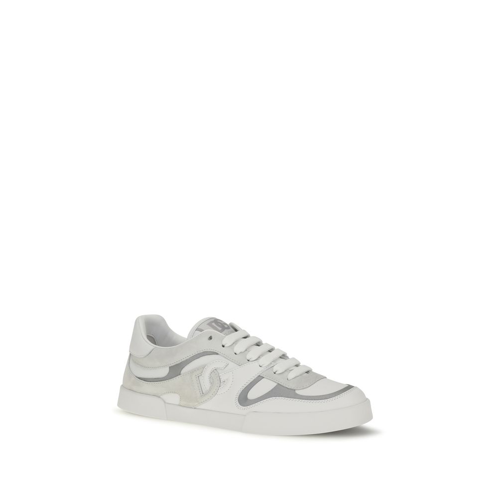 Dolce & Gabbana White Calf Leather Bos Taurus Low Top Sneakers - Image 2