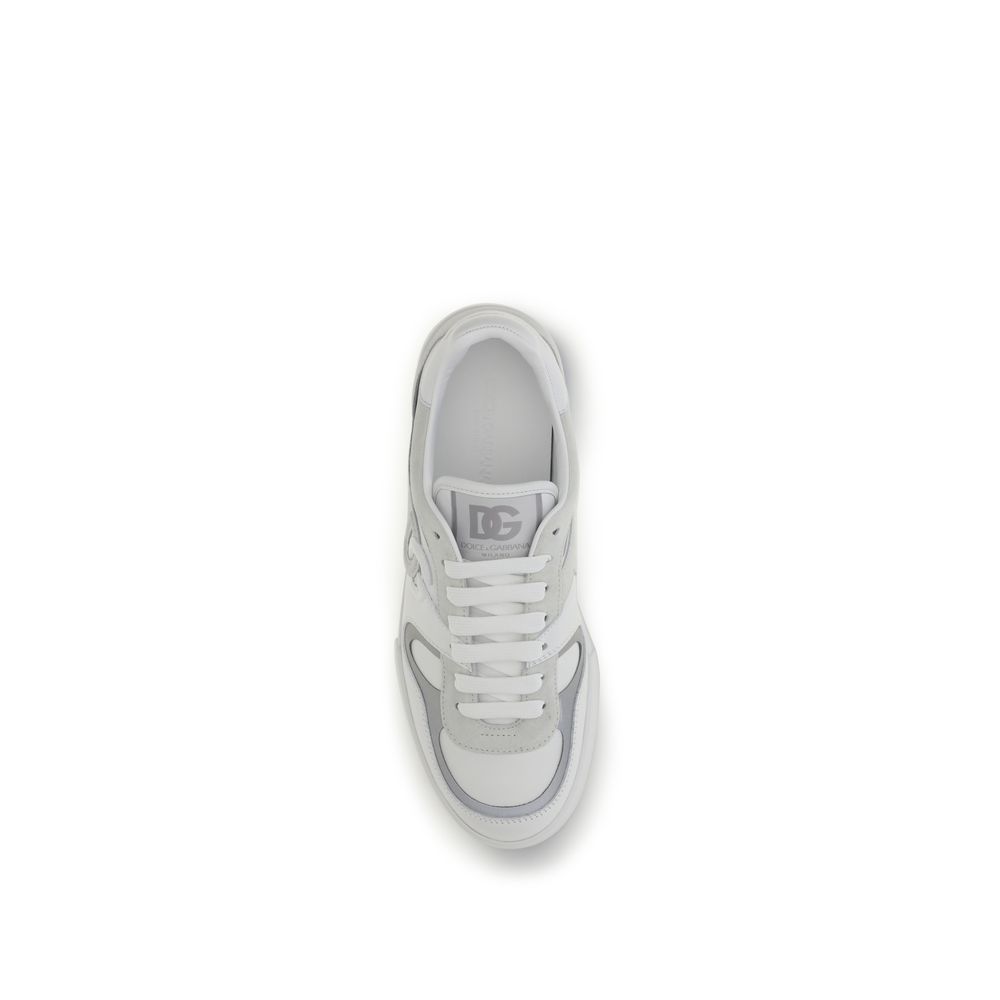 Dolce & Gabbana White Calf Leather Bos Taurus Low Top Sneakers - Image 4