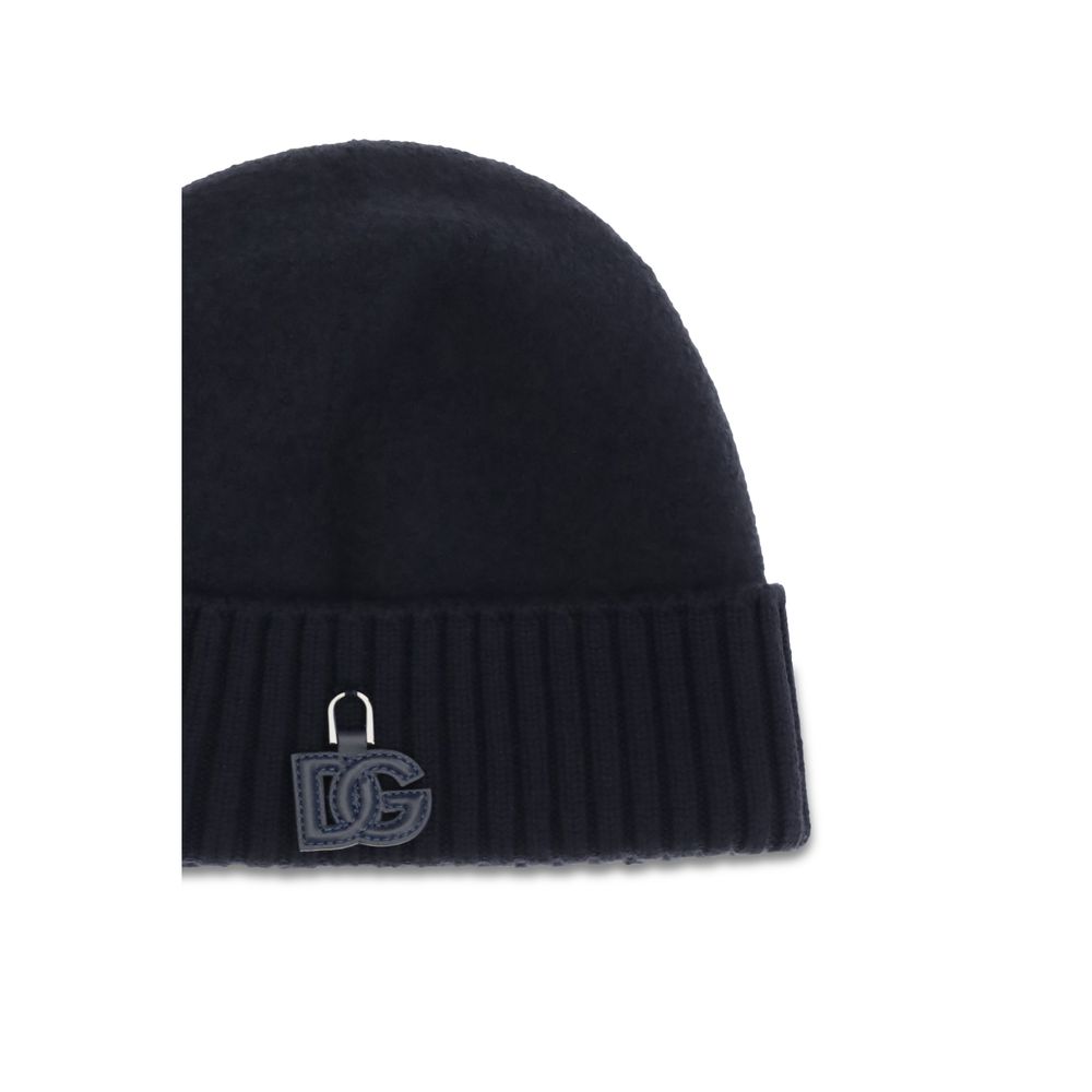 Dolce & Gabbana Black Wool Oves Aries Beanie - Image 3