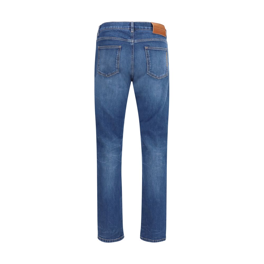 Dolce & Gabbana Blue Cotton Slim Fit Jeans - Image 2