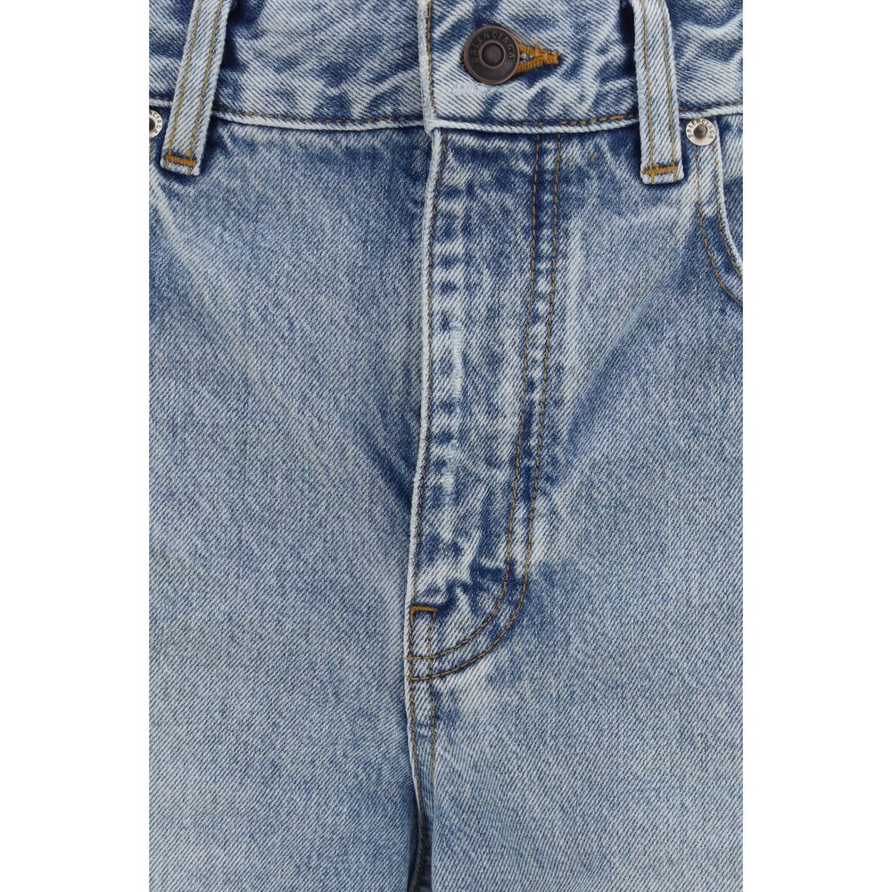 Balenciaga Blue Cotton Cropped Jeans - Image 3