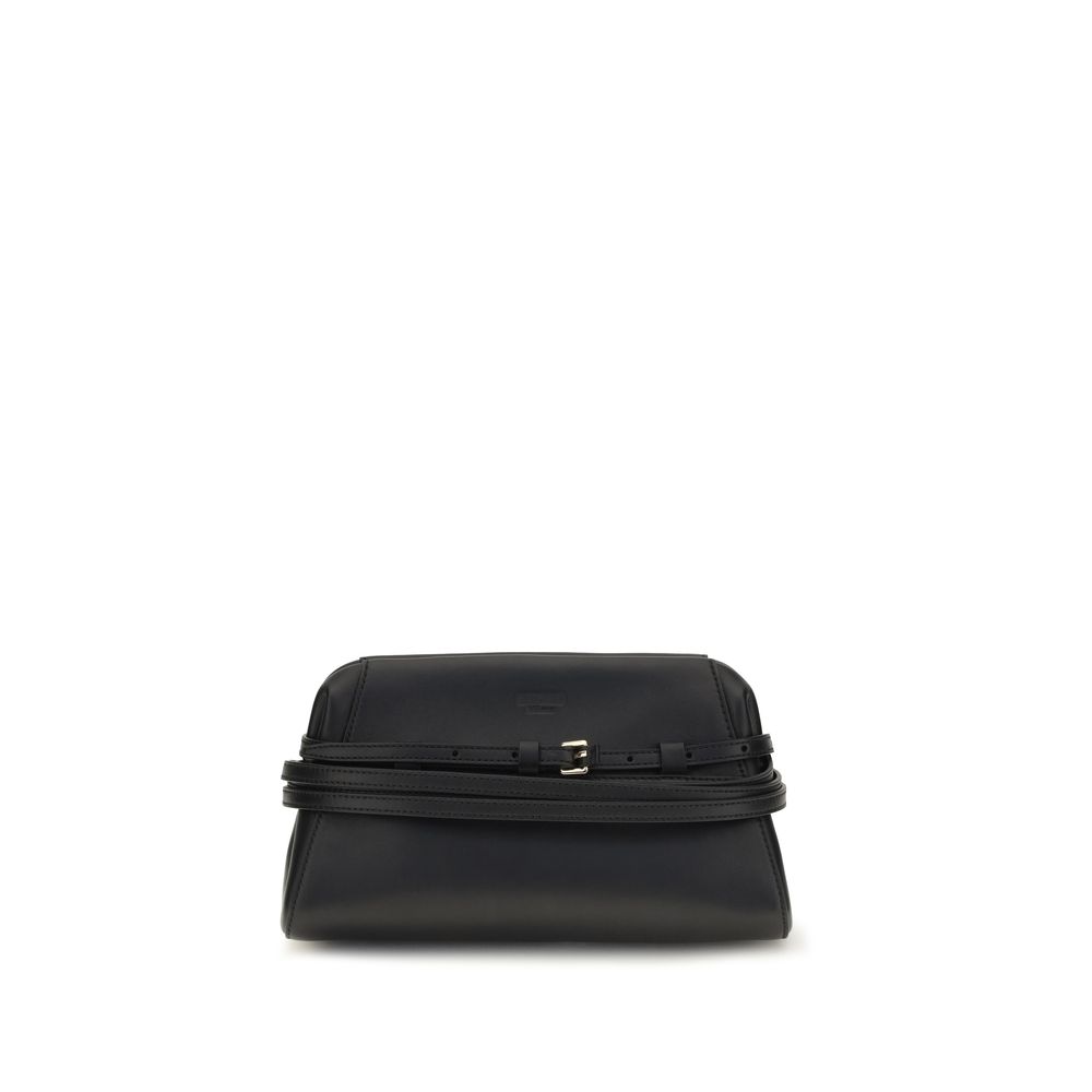 Moschino Black Goatskin Clutch Bag