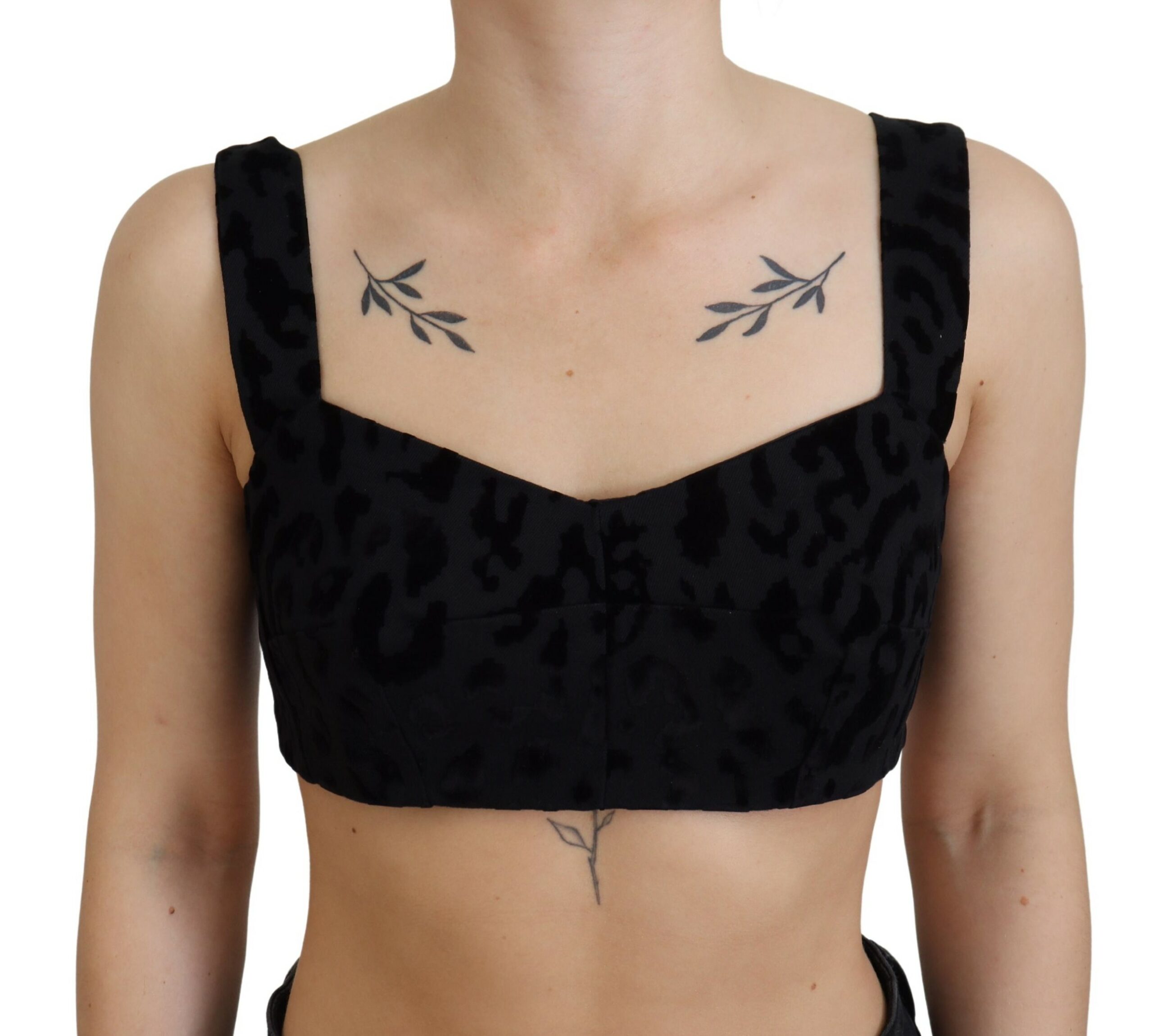 Dolce & Gabbana Black Leopard Cropped Bustier Corset Bra Top - Image 4