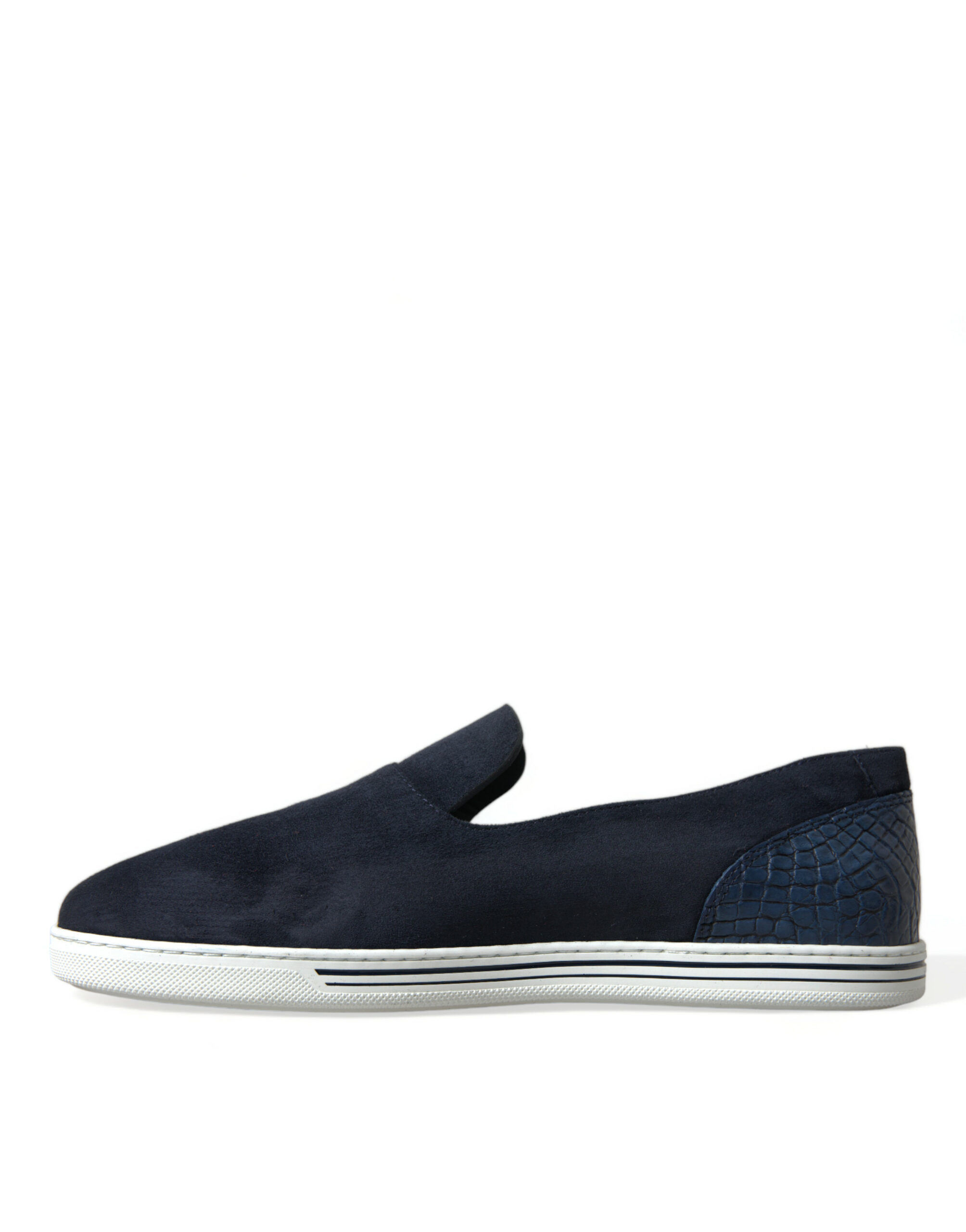 Dolce & Gabbana Blue Suede Caiman Loafers Saint Tropez Shoes - Image 4