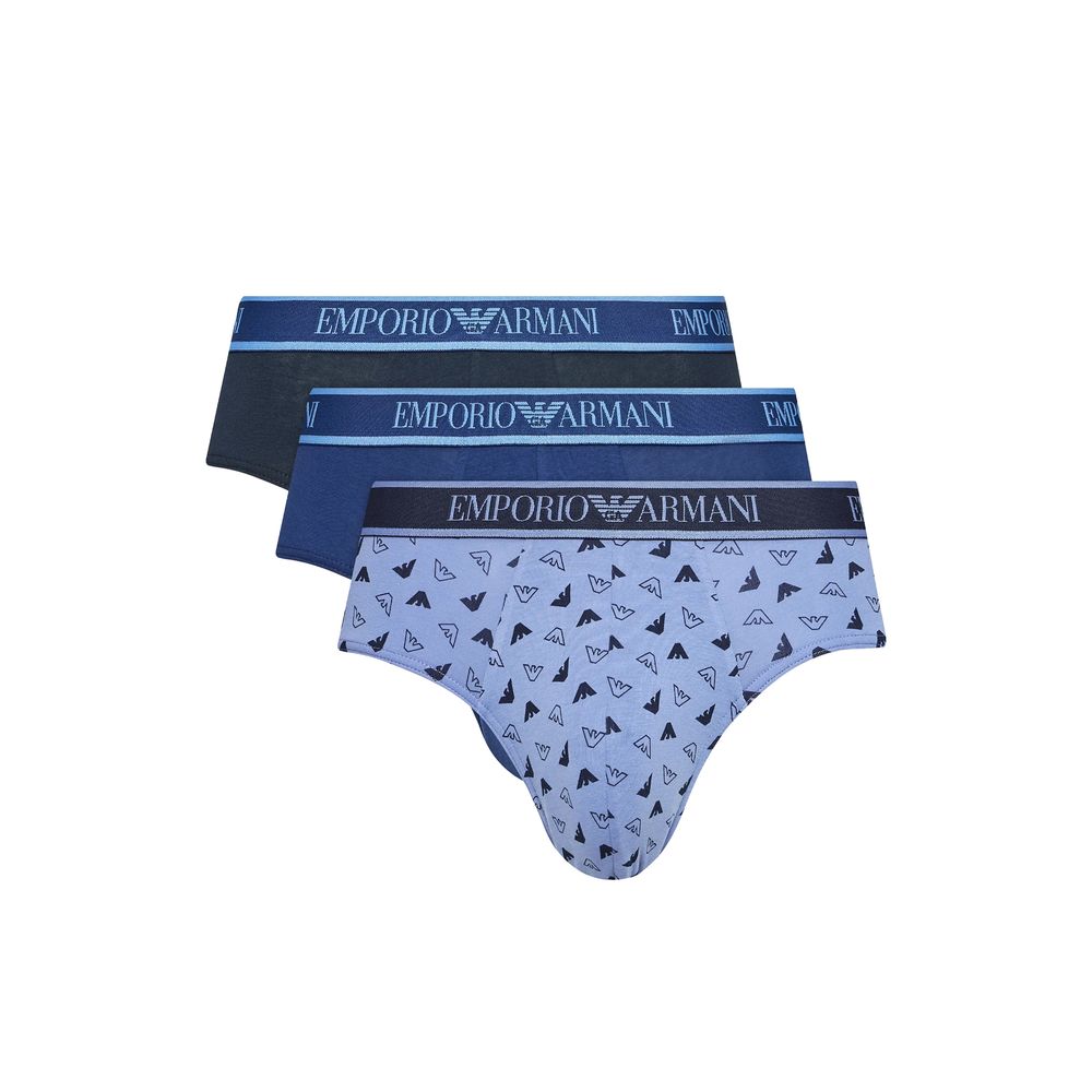 Emporio Armani Underwear Blue Cotton Briefs - Image 2